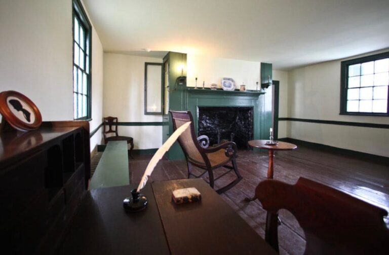 The inside of Edgar Allan Poe's Cottage in the Bronx in NYC, a historical home in the United States.