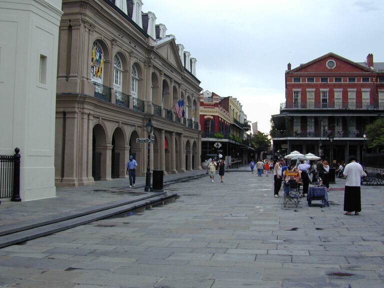 The Presbytère is pictured here, in New Orlean's French Quarter, surrounded by other historical homes.