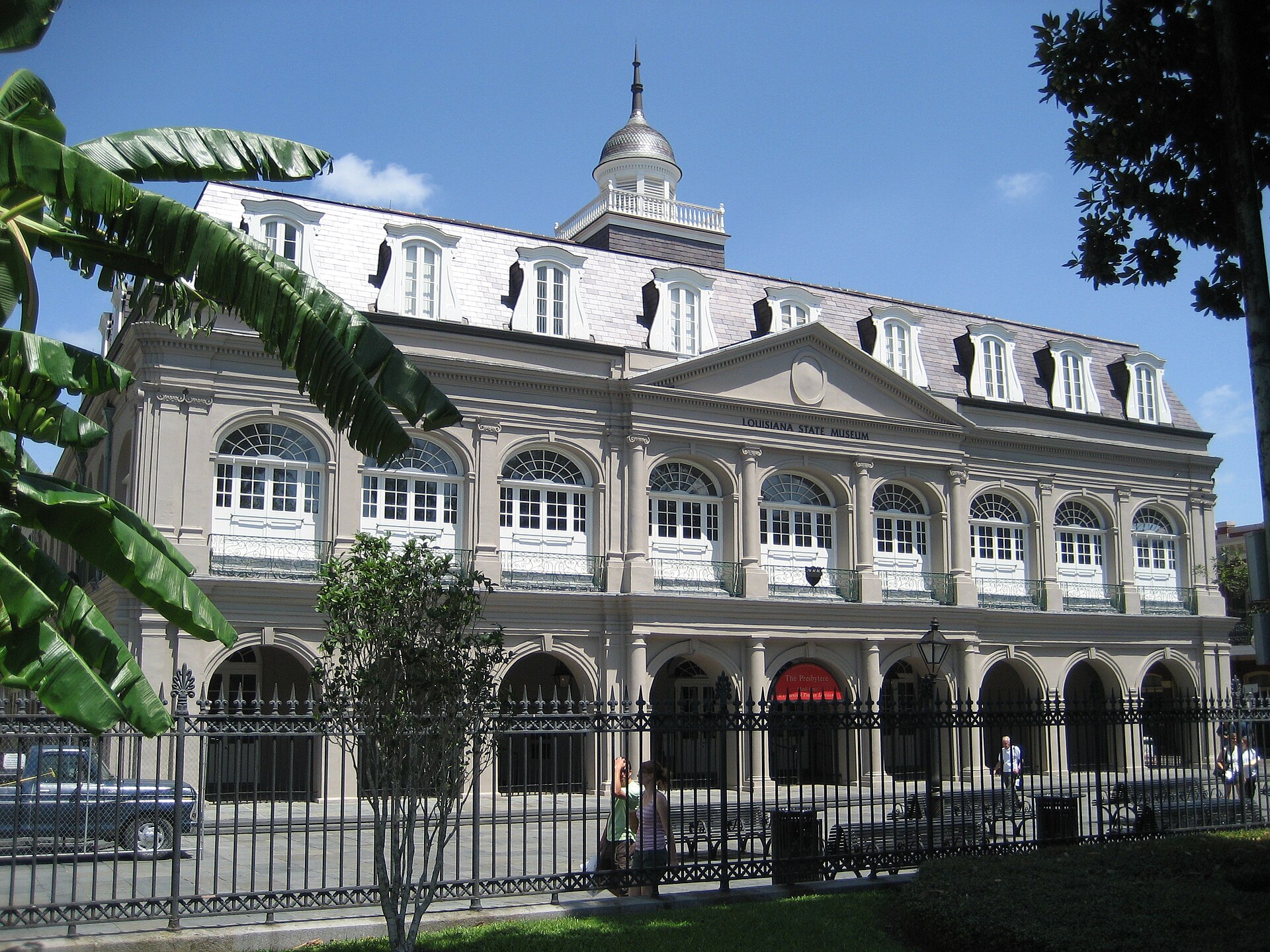 One of the historic homes in New Orleans, The Presbytère is pictured here on a blue-sky day.